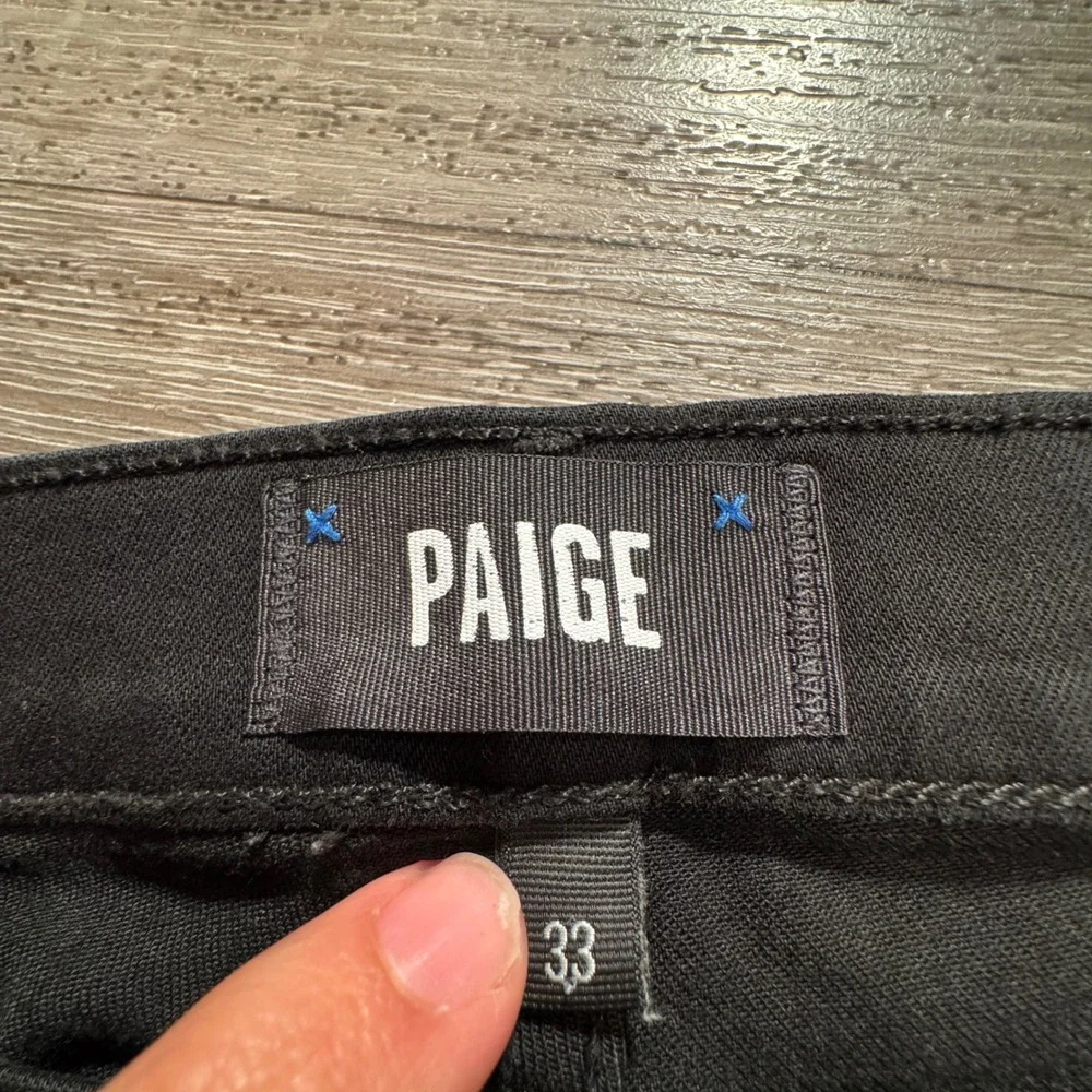 PAIGE Jeans Mens 33 Black Rayon Federal Slim Straight Quiet Luxury Comfort 34x32
